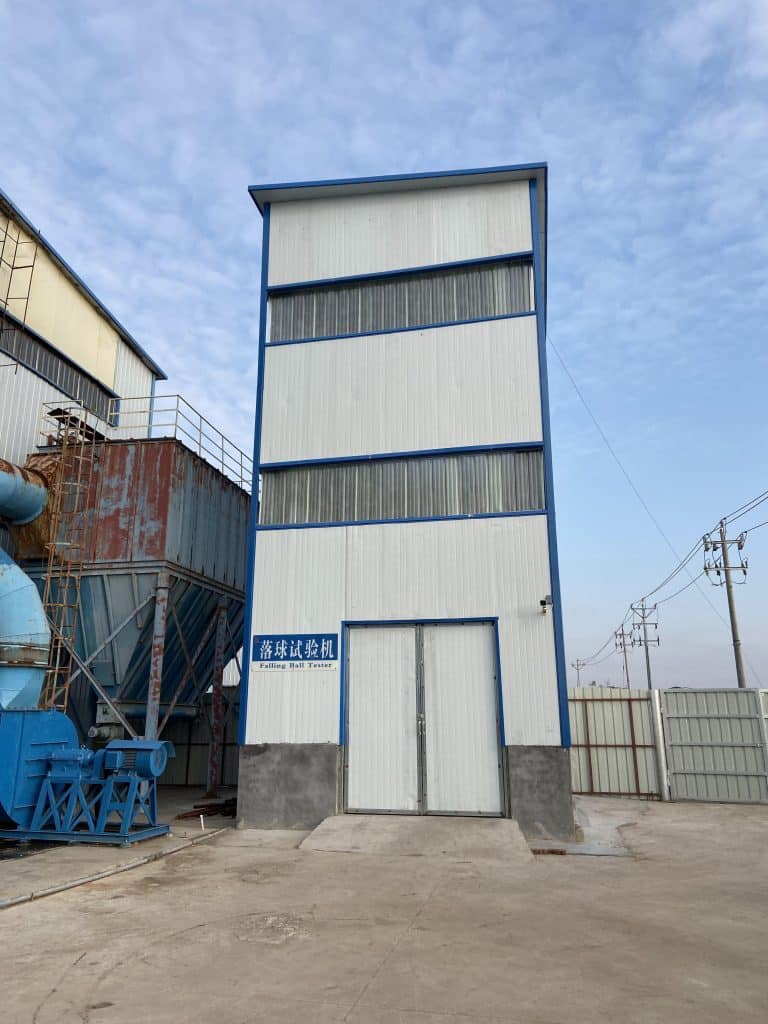 Image of the Drop Ball Testing Machine used for testing the quality of grinding balls at Shandong Gangyan Grinding Ball Co., Ltd.
