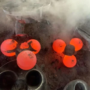 Hot cast steel grinding balls after casting process