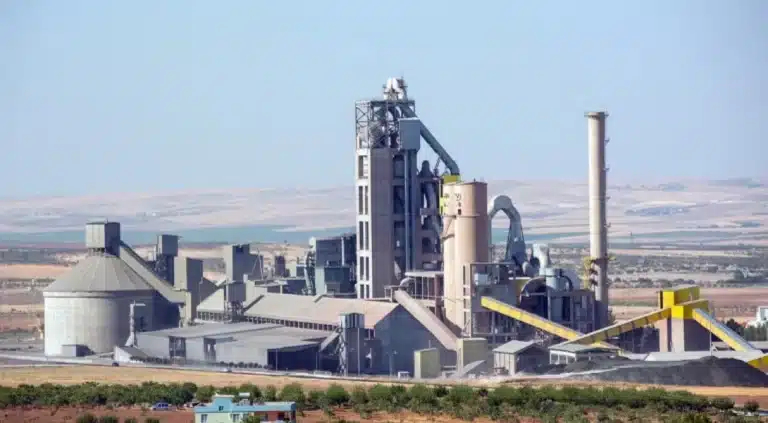 Cement plant with grinding balls playing a vital role in material processing and cement production.
