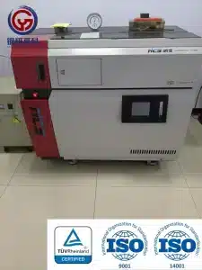 Forged steel grinding ball testing machine at Shandong Gangyan Grinding Ball Co., Ltd. showcasing quality control process
