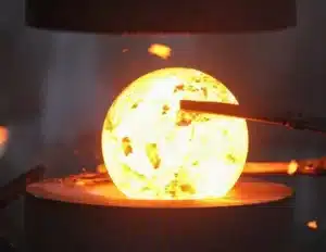 Forging process for grinding balls in production.