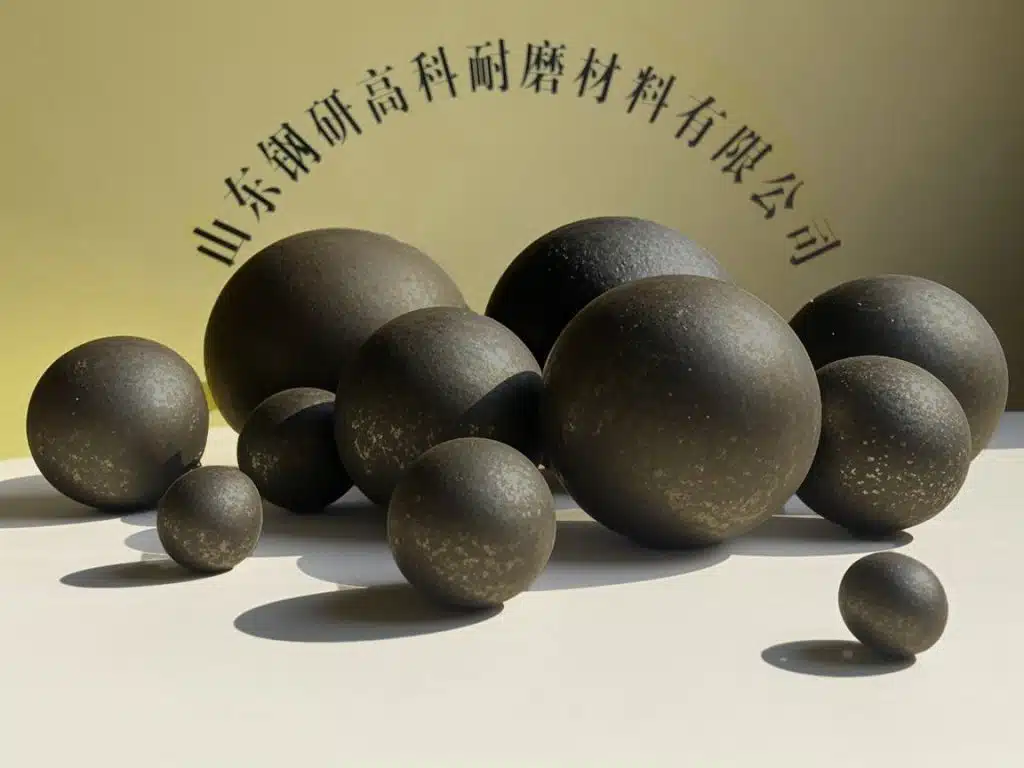 Forged and Rolled steel grinding balls, suitable for various industrial applications including mining and cement production.