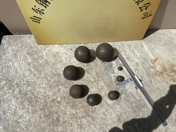 High carbon forged steel grinding balls on inspection table
